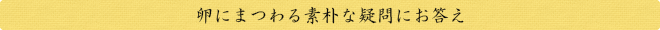 卵にまつわる素朴な疑問にお答え