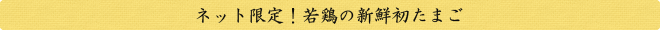 ネット限定！若鶏の新鮮初たまご