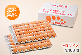 送料無料「業務用卵」赤玉MSサイズ108個入り